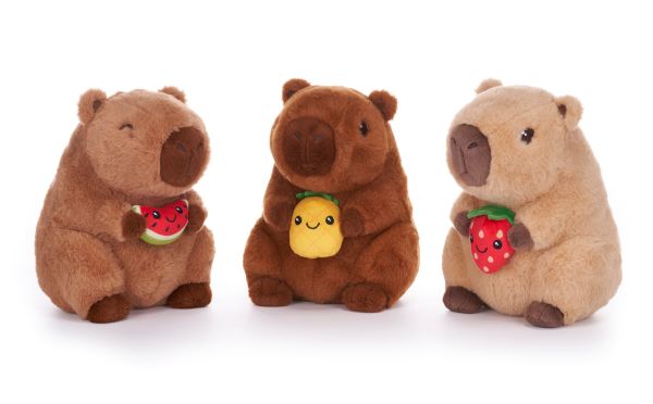 (Mis 3+) CAPIBARA con frutto  –  Peluche cm 3ass…x48